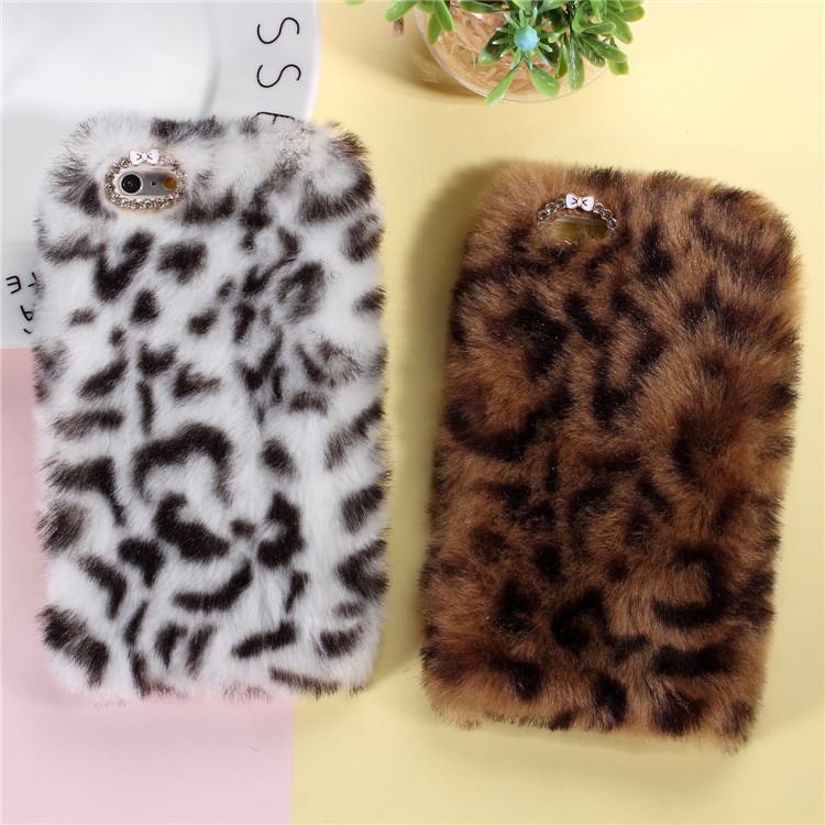 Soft Fur Coated TPU Mobile Phone Case for iPhone 6s Plus/6 Plus - White-2