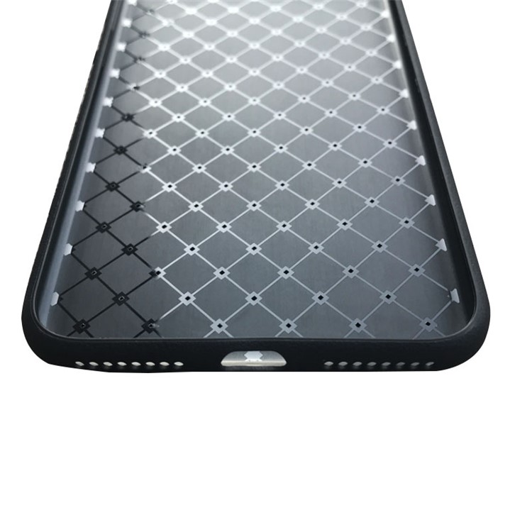 NXE Woven Texture Heat Dissipation TPU Phone Casing with Tempered Glass Screen Protector for iPhone 8 Plus / 7 Plus 5.5 inch - Black-4