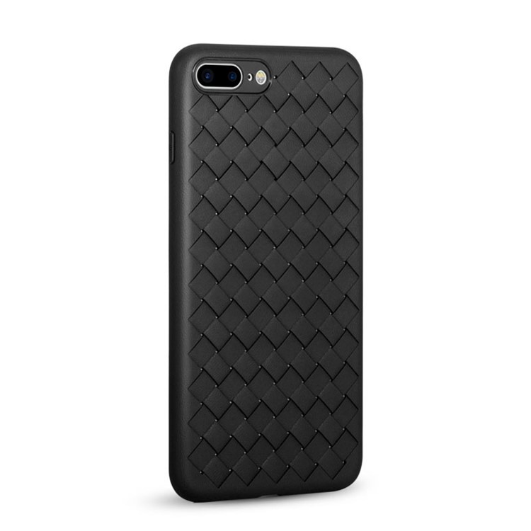 NXE Woven Texture Heat Dissipation TPU Phone Casing with Tempered Glass Screen Protector for iPhone 8 Plus / 7 Plus 5.5 inch - Black-5