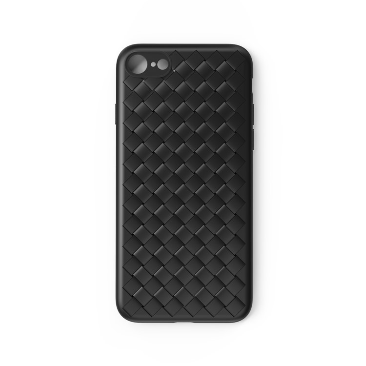 WSKEN Woven Texture Soft TPU Cellphone Case for iPhone 8 / 7 4.7 Inch - Black-1