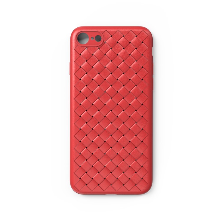 

WSKEN Woven Grain Flexible TPU Phone Casing for iPhone 8 / 7 4.7 Inch - Red