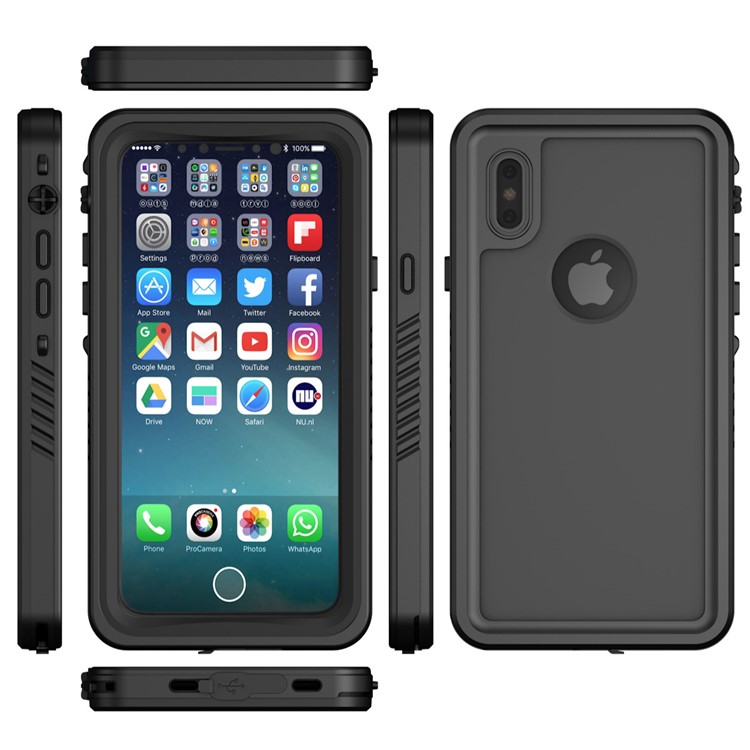 IP68 Waterproof Case Dirt/Dust/Snow Proof Cover for iPhone X/10 - Black-3