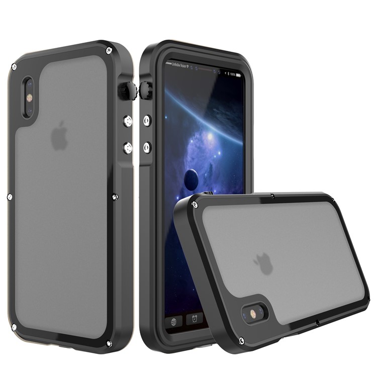 VIKING Für Iphone X IP68 Wasserdicht Staubdicht Stoßfest Aluminiumlegierung Fall - Schwarz-2