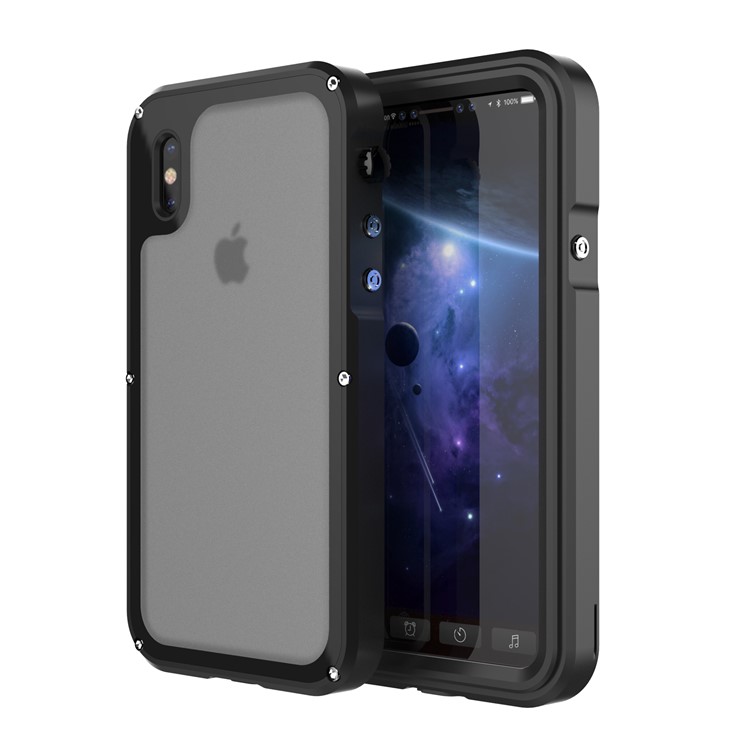 VIKING Für Iphone X IP68 Wasserdicht Staubdicht Stoßfest Aluminiumlegierung Fall - Schwarz-3