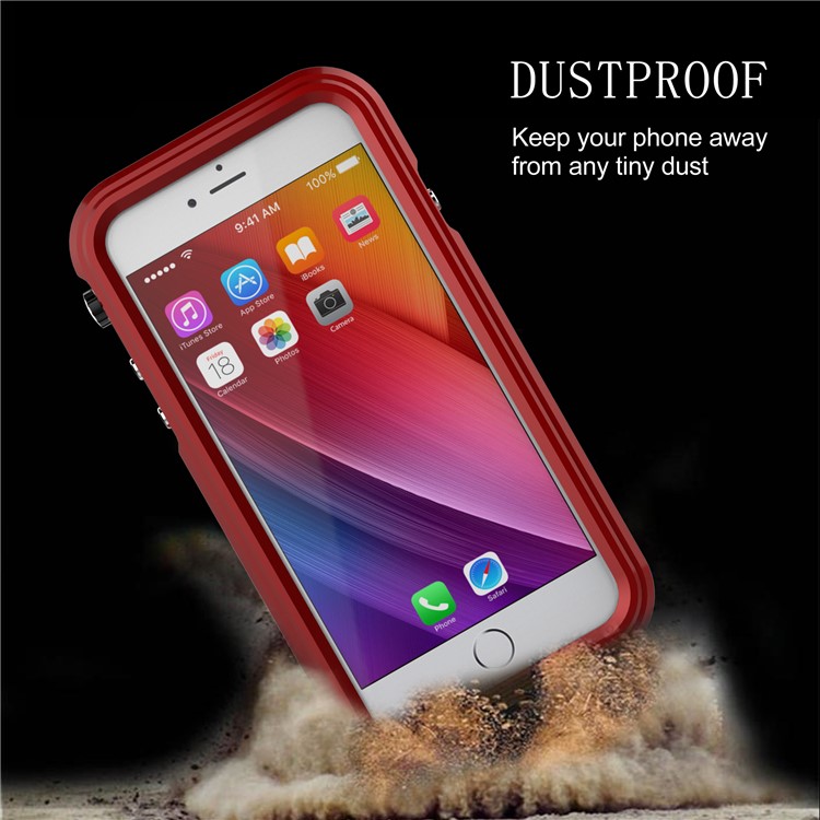 VIKING IP68 Für Iphone 8/7 Wasserdicht Staubdicht Stoßfest Aluminiumlegierung Telefongehäuse - Rot-5
