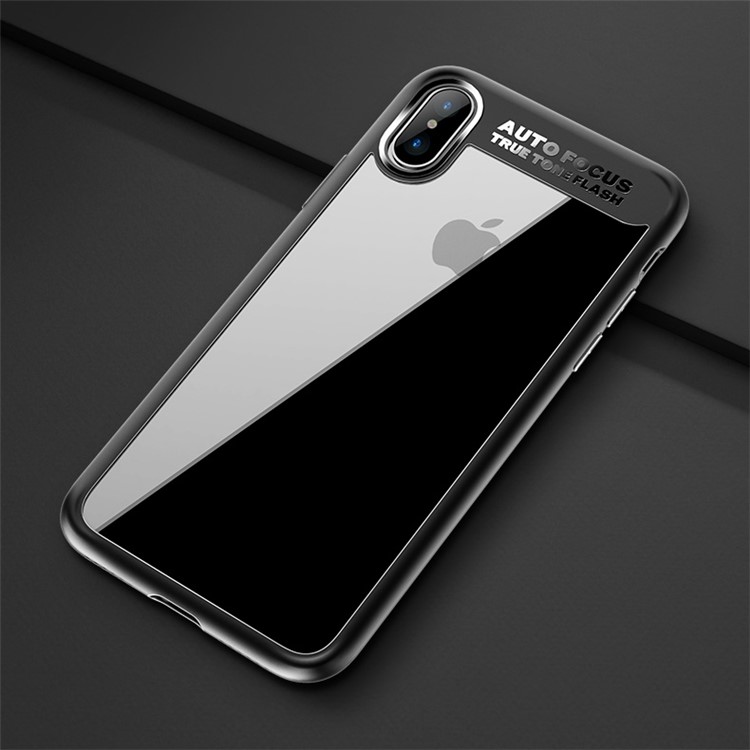 

ROCK Ultra-thin TPU PC Crystal Clear Hybrid Back Case for iPhone X (Ten) - Black, iPhone X