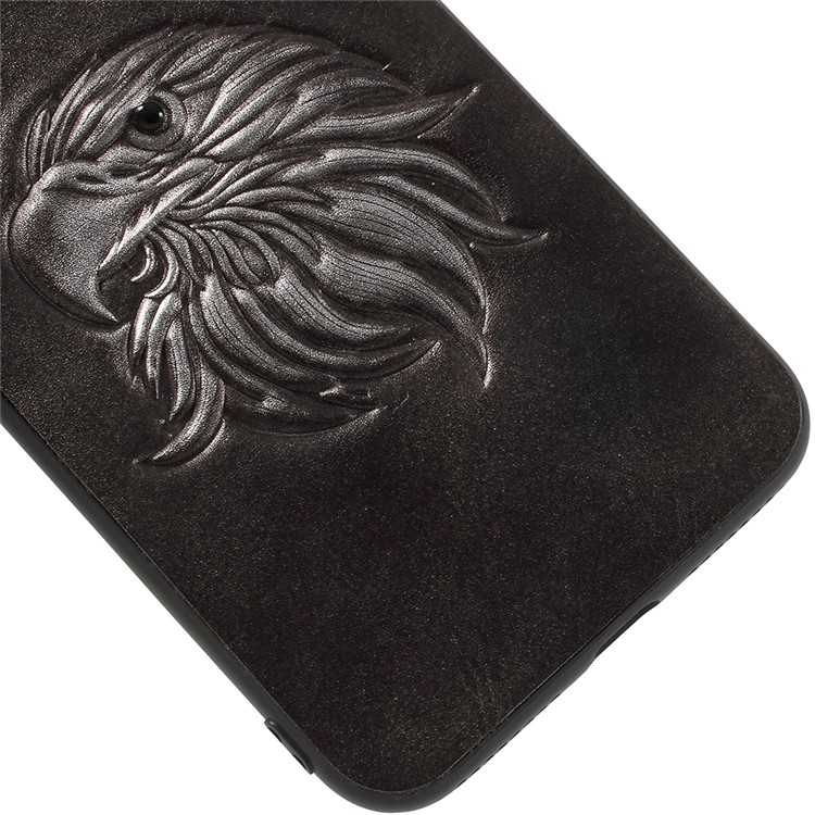 KELOE Embossed Eagle Head Pattern Hybrid Mobile Casing for iPhone 8 Plus / 7 Plus 5.5 inch (PC + TPU + PU Leather) - Silver-5