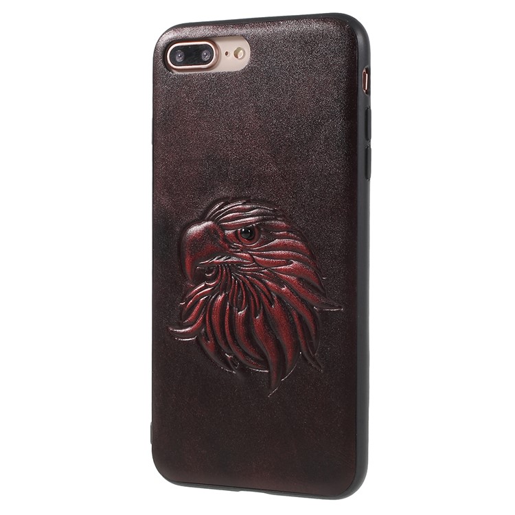 KELOE Embossed Eagle Head Pattern Hybrid Mobile Case Cover for iPhone 8 Plus / 7 Plus 5.5 inch (PC + TPU + PU Leather) - Red-2