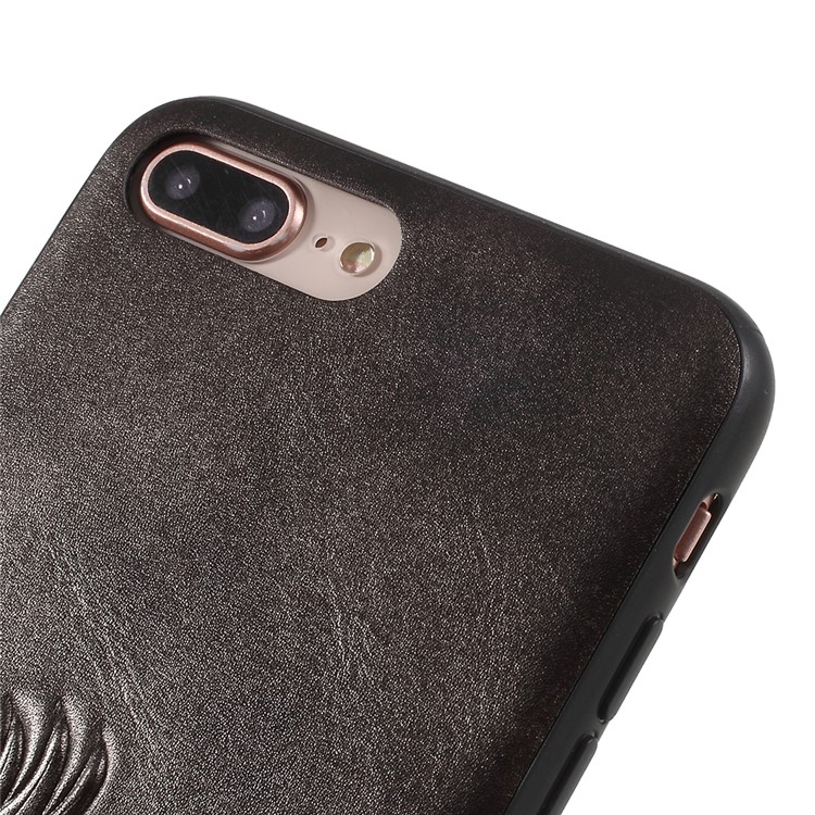 KELOE Embossed Eagle Pattern Hybrid Mobile Casing Cover for iPhone 8 Plus / 7 Plus 5.5 inch (PC + TPU + PU Leather) - Silver-4