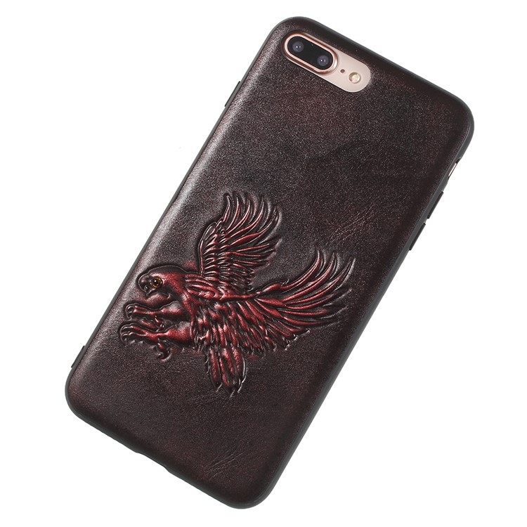 KELOE Embossed Eagle Pattern Hybrid Mobile Casing for iPhone 8 Plus / 7 Plus 5.5 inch (PC + TPU + PU Leather) - Red-3