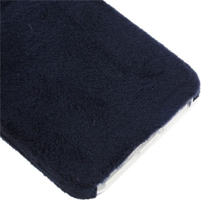 Fluffy Fur Coated TPU Case for iPhone SE/5s/5 - Dark Blue-4
