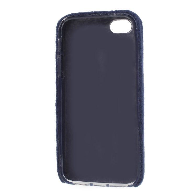 Fluffy Fur Coated TPU Case for iPhone SE/5s/5 - Dark Blue-5