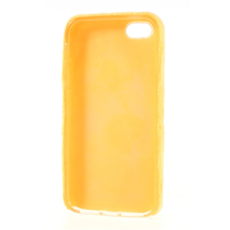 Fluffy Fur Coated TPU Cell Phone Case for iPhone SE/5s/5 - Yellow-4