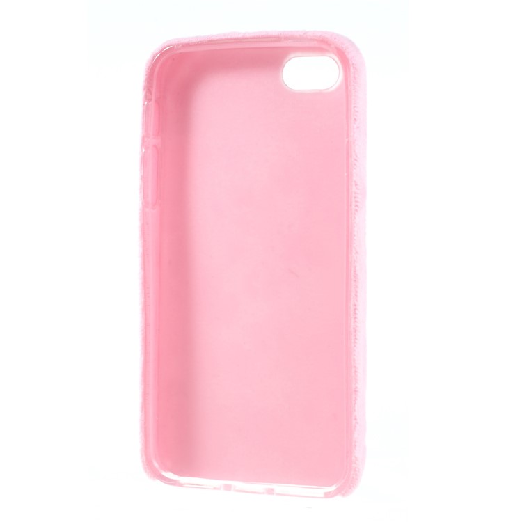Fluffy Fur Coated TPU Case Cover for iPhone SE/5s/5 - Pink-4