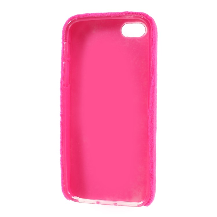 Fluffy Fur Coated TPU Phone Shell Case for iPhone SE/5s/5 - Rose-4