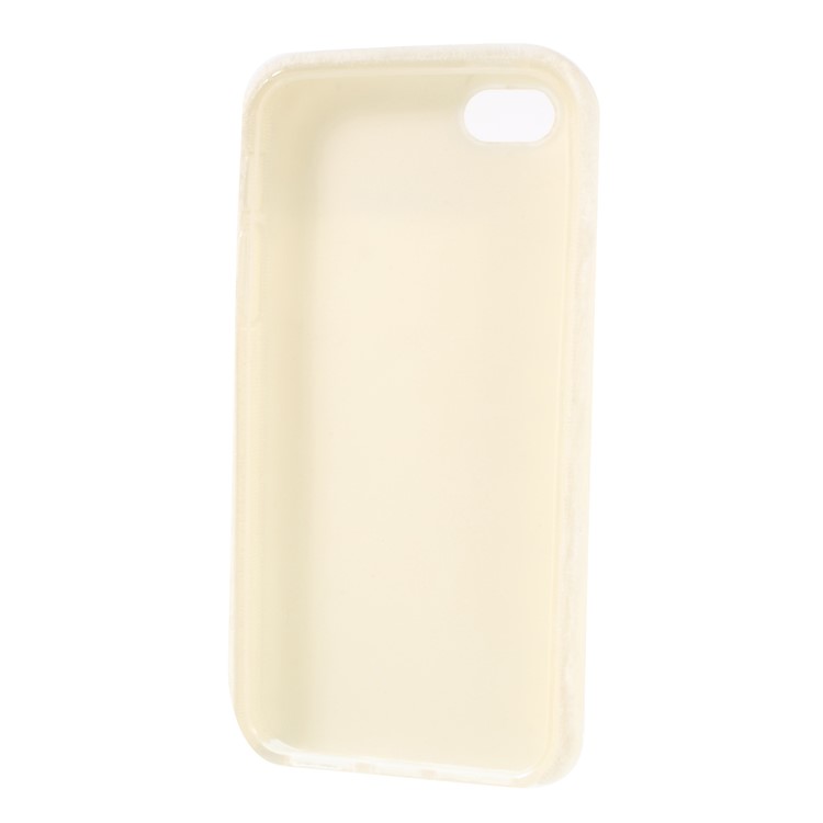 Fluffy Fur Coated TPU Case Cover Phone Shell for iPhone SE/5s/5 - White-7
