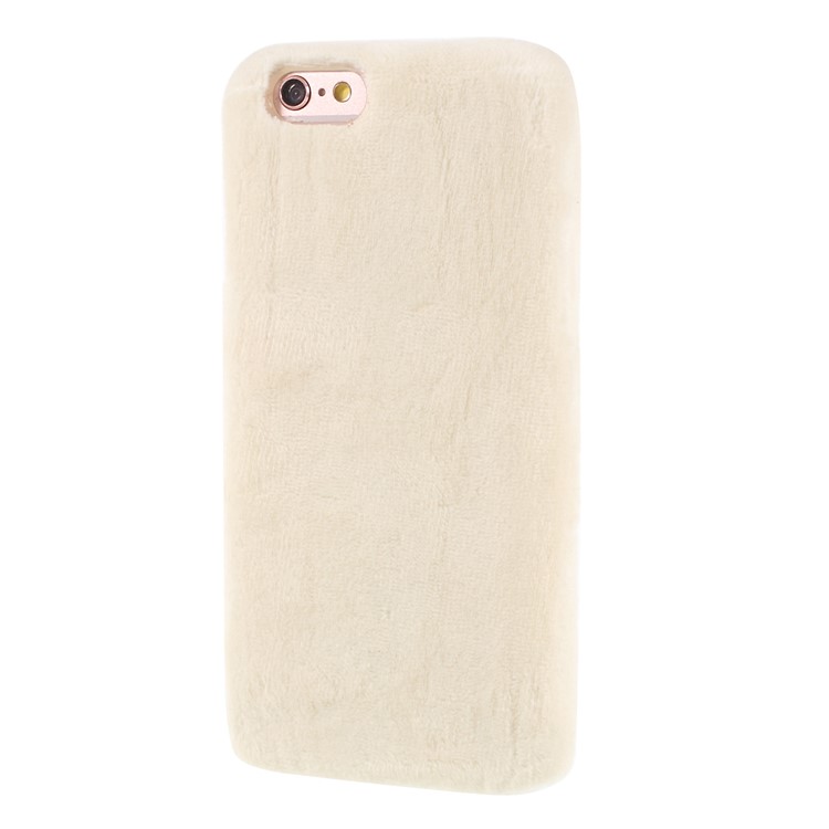 Fluffy Fur Coated TPU Case Phone Shell for iPhone 6s/6 - White-3