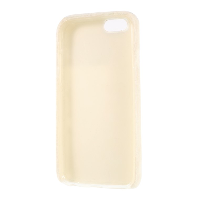 Fluffy Fur Coated TPU Case Phone Shell for iPhone 6s/6 - White-4