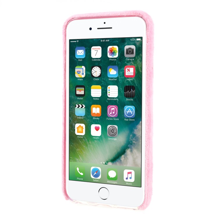 Fluffy Fur Coated TPU Cover Phone Case for iPhone 6s/6 - Pink-3