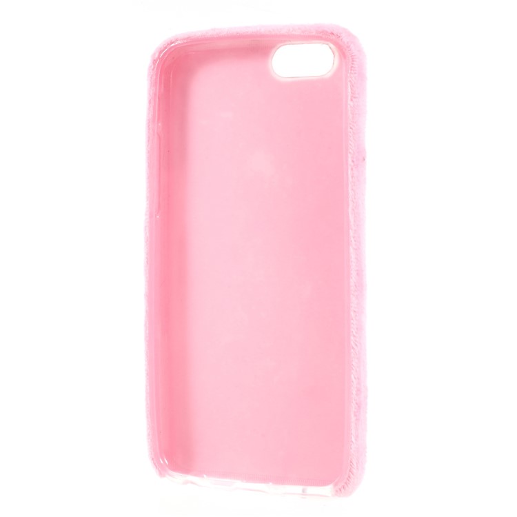 Fluffy Fur Coated TPU Cover Phone Case for iPhone 6s/6 - Pink-7