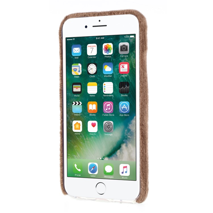 Fluffy Fur Coated TPU Cover Shell for iPhone 6s/6 - Khaki-2