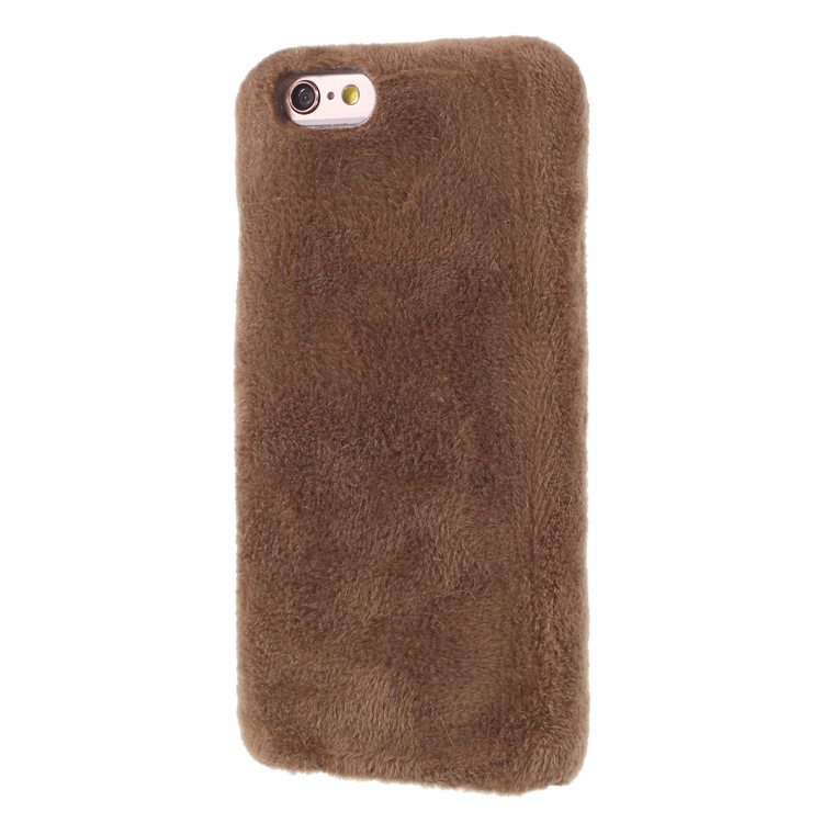 Fluffy Fur Coated TPU Cover Shell for iPhone 6s/6 - Khaki-3