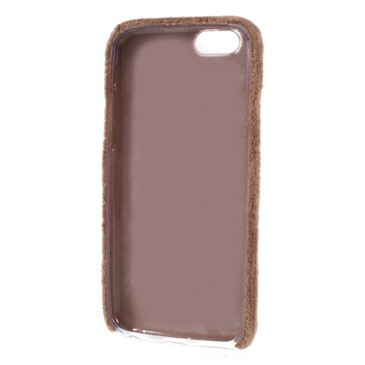 Fluffy Fur Coated TPU Cover Shell for iPhone 6s/6 - Khaki-4