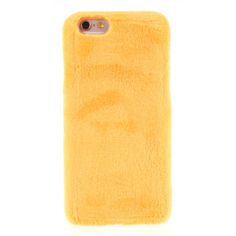 Fluffy Fur Coated TPU Cover for iPhone 6s Plus / 6 Plus - Yellow-1