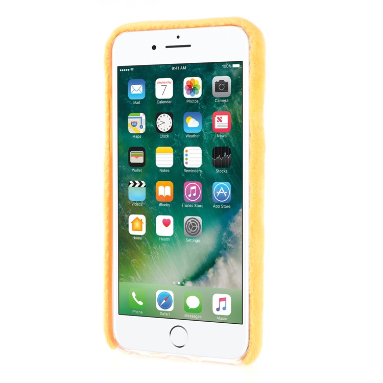 Fluffy Fur Coated TPU Cover for iPhone 6s Plus / 6 Plus - Yellow-2
