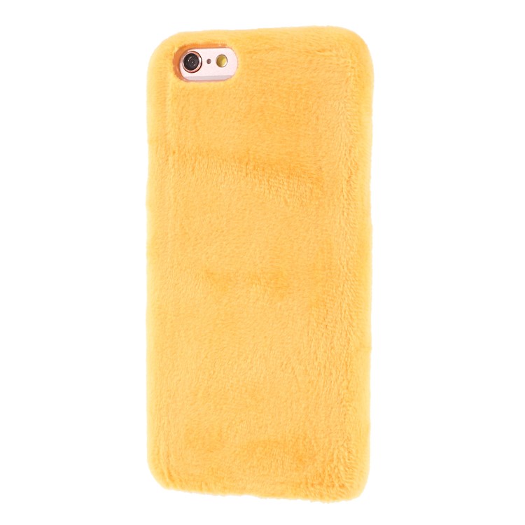 Fluffy Fur Coated TPU Cover for iPhone 6s Plus / 6 Plus - Yellow-3