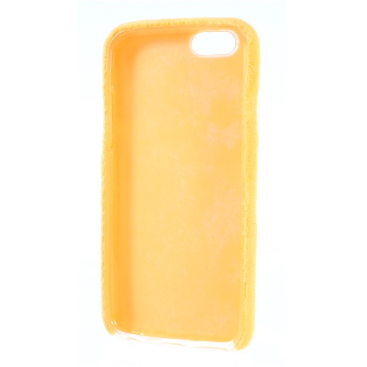 Fluffy Fur Coated TPU Cover for iPhone 6s Plus / 6 Plus - Yellow-4
