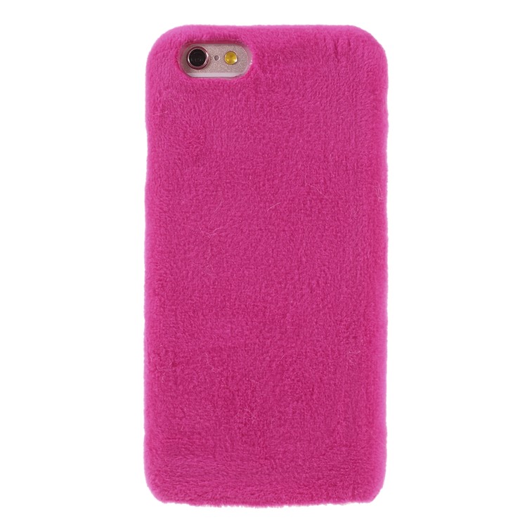 Fluffy Fur Coated TPU Shell Case for iPhone 6s Plus / 6 Plus - Rose-1