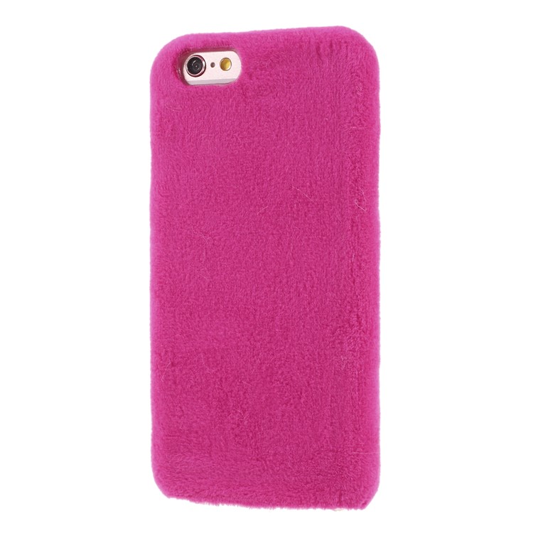 Fluffy Fur Coated TPU Shell Case for iPhone 6s Plus / 6 Plus - Rose-3