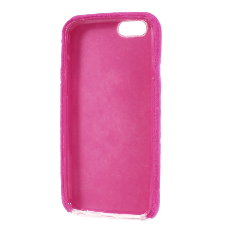 Fluffy Fur Coated TPU Shell Case for iPhone 6s Plus / 6 Plus - Rose-4