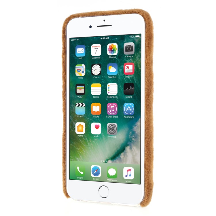 Fluffy Fur Coated TPU Cell Phone Case for iPhone 6s Plus / 6 Plus - Brown-2