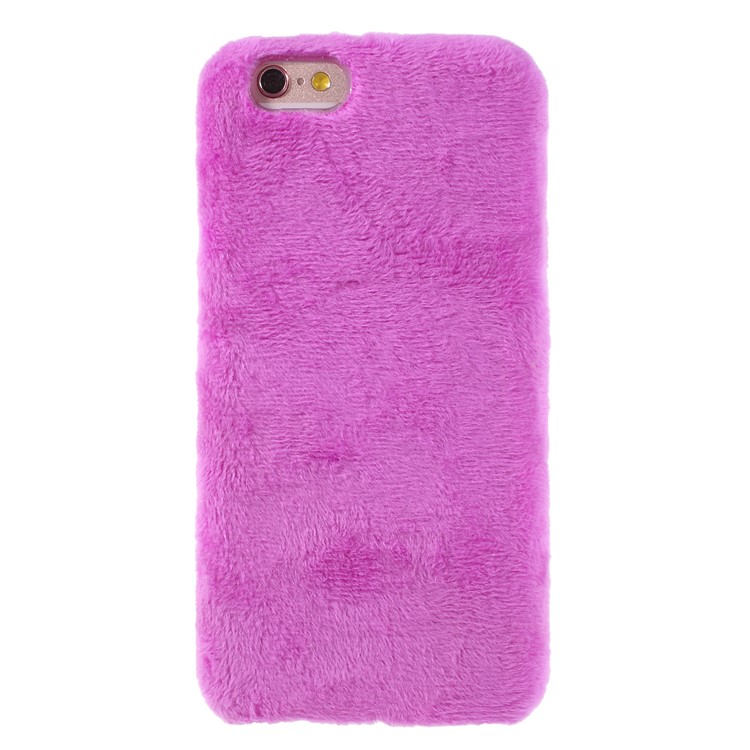 Fluffy Fur Coated TPU Case Cover Shell for iPhone 6s Plus / 6 Plus - Purple-1