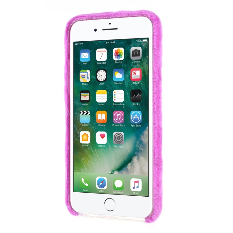 Fluffy Fur Coated TPU Case Cover Shell for iPhone 6s Plus / 6 Plus - Purple-2