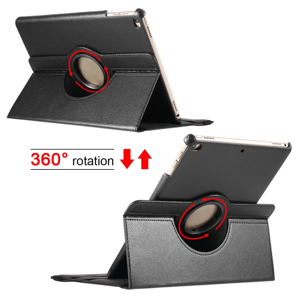 Litchi Grain 360 Swivel Smart Stand Leather Tablet Cover for iPad 9.7-inch (2018)/9.7-inch (2017) - Black-3
