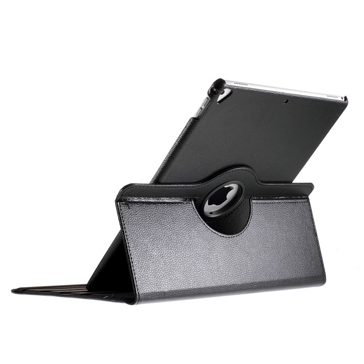 Litchi Skin Leather Case with Rotating Stand for iPad Pro 12.9 (2017) / Pro 12.9 (2015) - Black-10