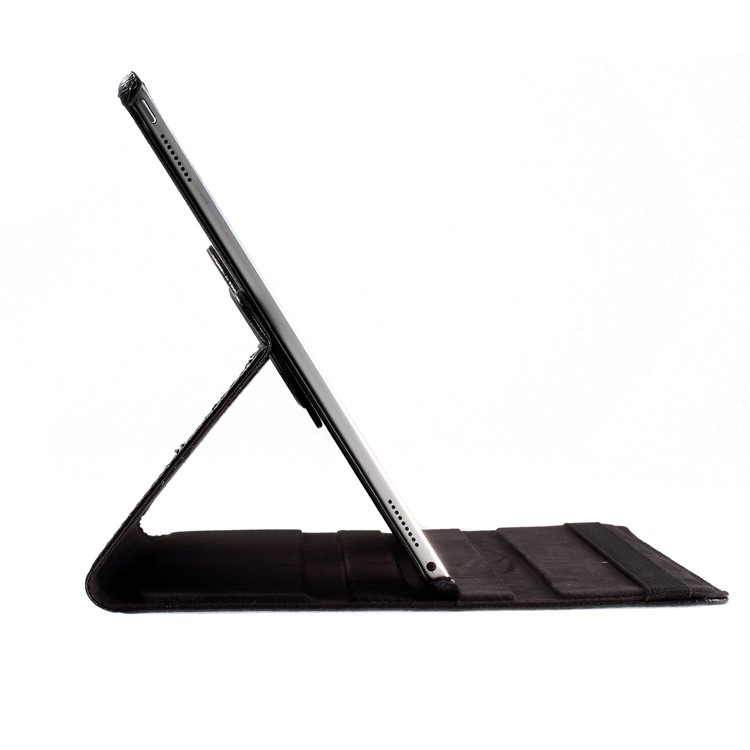 Litchi Skin Leather Case with Rotating Stand for iPad Pro 12.9 (2017) / Pro 12.9 (2015) - Black-14