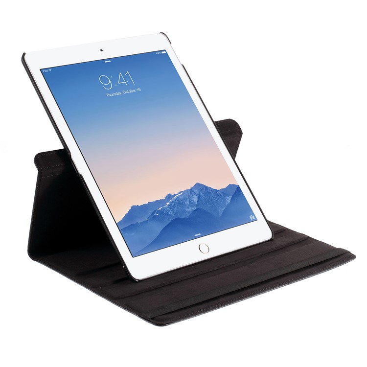 Litchi Skin Leather Case with Rotating Stand for iPad Pro 12.9 (2017) / Pro 12.9 (2015) - Black-16