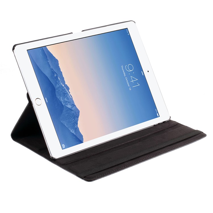 Litchi Skin Leather Case with Rotating Stand for iPad Pro 12.9 (2017) / Pro 12.9 (2015) - Black-19