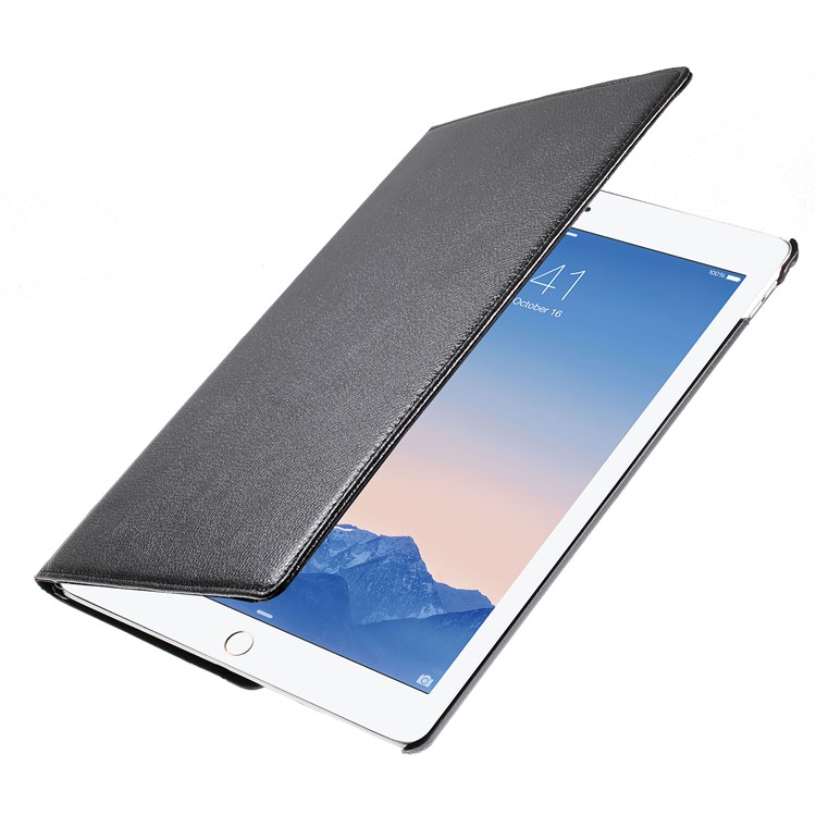 Litchi Skin Leather Case with Rotating Stand for iPad Pro 12.9 (2017) / Pro 12.9 (2015) - Black-4