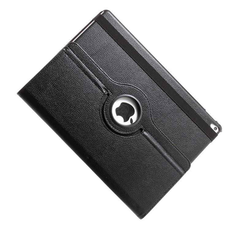 Litchi Skin Leather Case with Rotating Stand for iPad Pro 12.9 (2017) / Pro 12.9 (2015) - Black-6