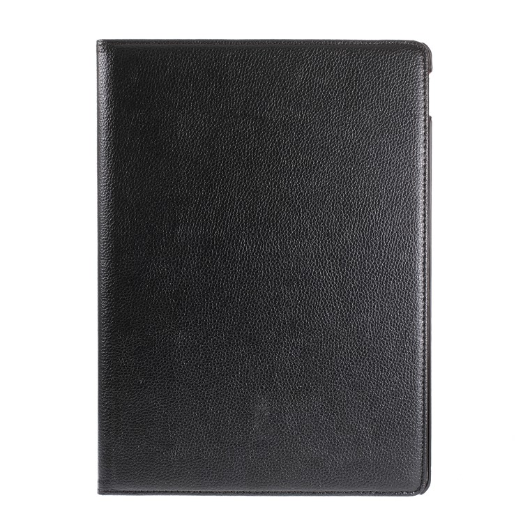 Litchi Skin Leather Case with Rotating Stand for iPad Pro 12.9 (2017) / Pro 12.9 (2015) - Black-8