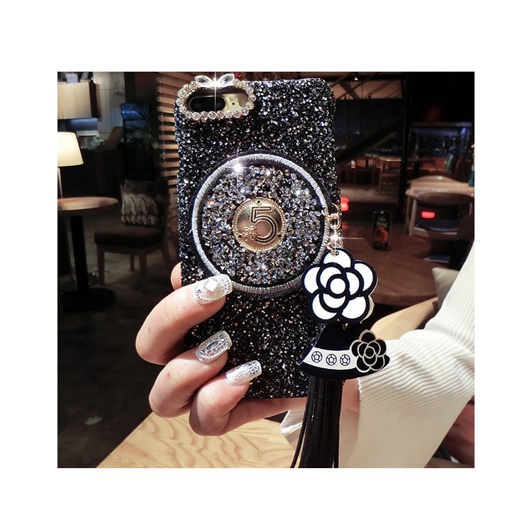Étui En PC Avec Revêtement En Cuir PU Recouvert De Strass En Poudre Pour Iphone X-4
