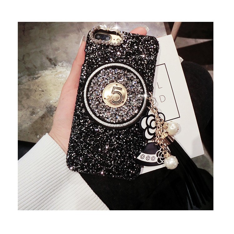 Étui En PC Avec Revêtement En Cuir PU Recouvert De Strass En Poudre Pour Iphone X-6