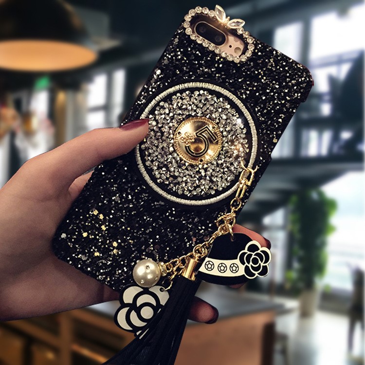 Strass Poudre Décor PU Cuir PU Revêtement PC Revêtement Pour Iphone 6s Plus / 6 Plus-1