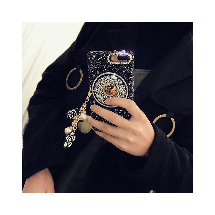 Strass Poudre Décor PU Cuir PU Revêtement PC Revêtement Pour Iphone 6s Plus / 6 Plus-3