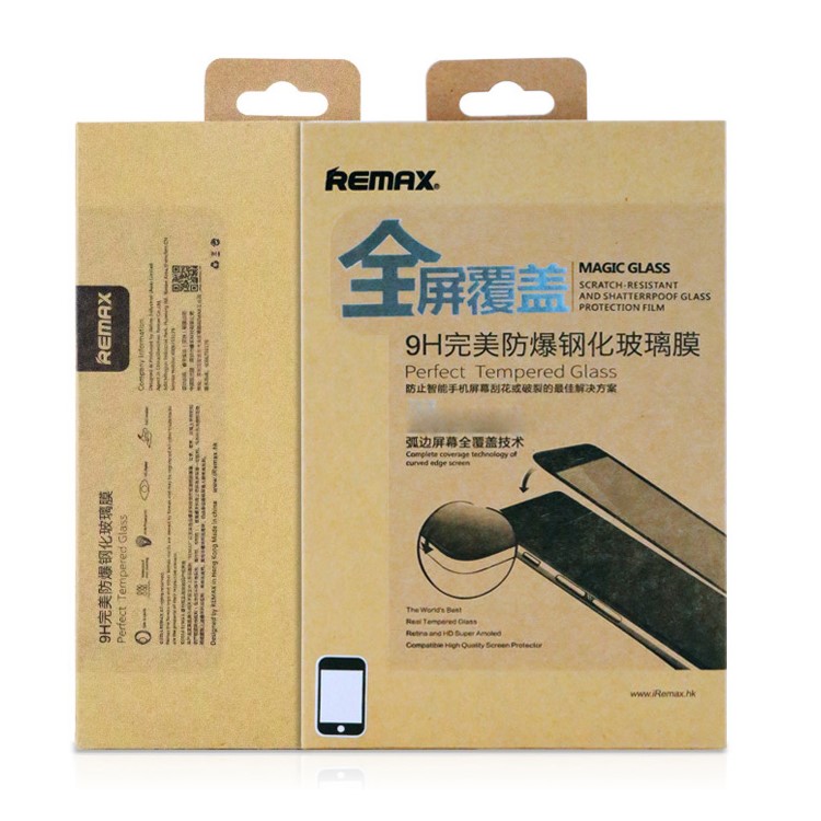 REMAX Tempered Glass Screen Protector 9H for iPhone 6 6s Complete Covering Arc Edge - Black-10
